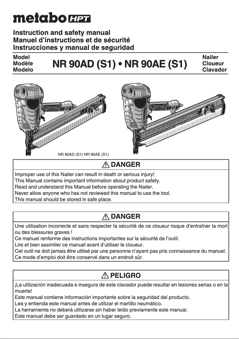 First page image of the manual for NR90AES1