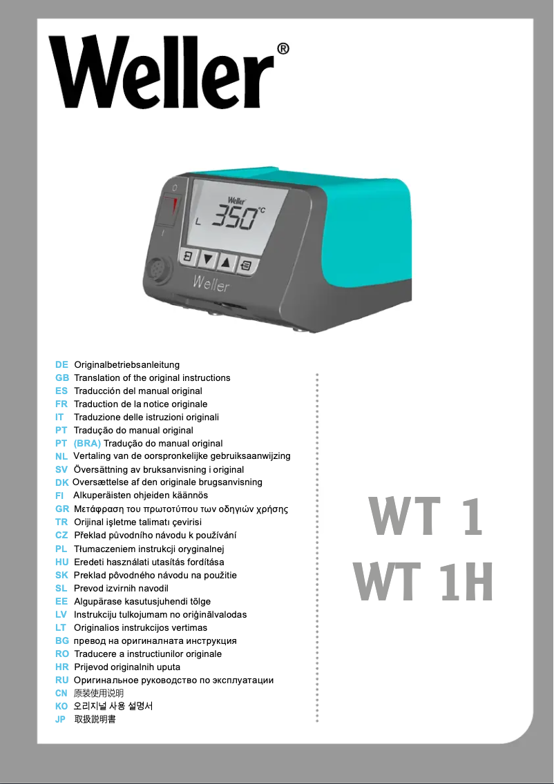 Page n°1 - Manuel utilisateur Weller WT1011