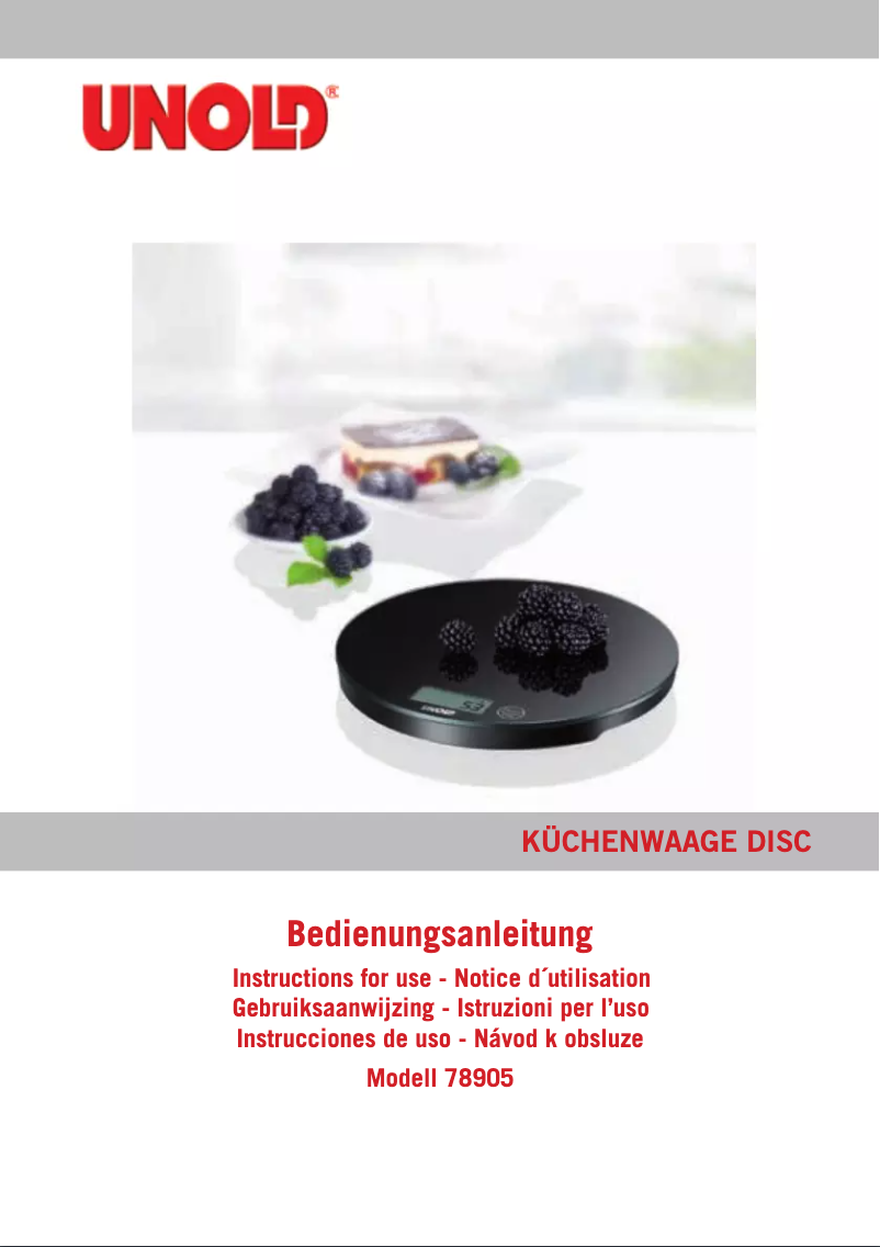 Page n°1 - Manuel utilisateur Unold Disc