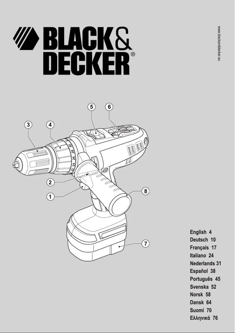 Page 1 de la notice Manuel utilisateur Black & Decker HP188F3