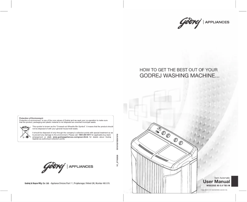 Page 1 de la notice Manuel utilisateur Godrej WSEDGE 80 5.0 TB3 M