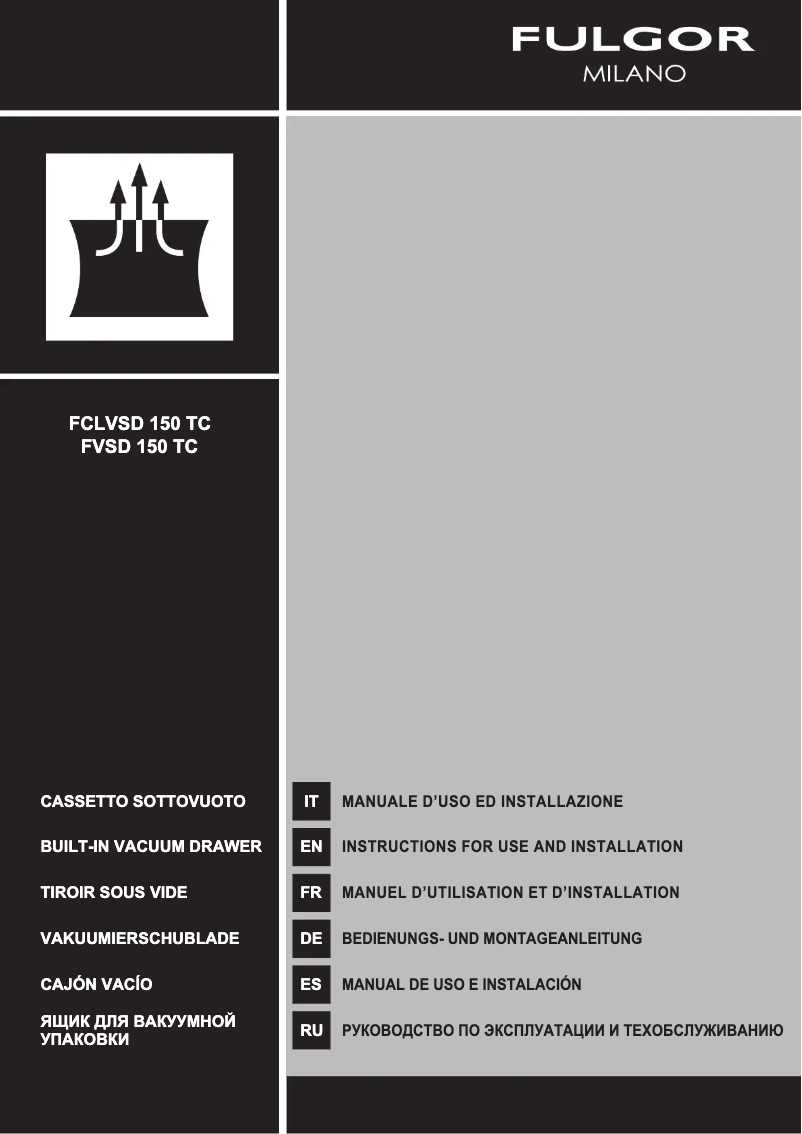 Page 1 de la notice Guide d'installation Fulgor Milano FVSD 150 TC X