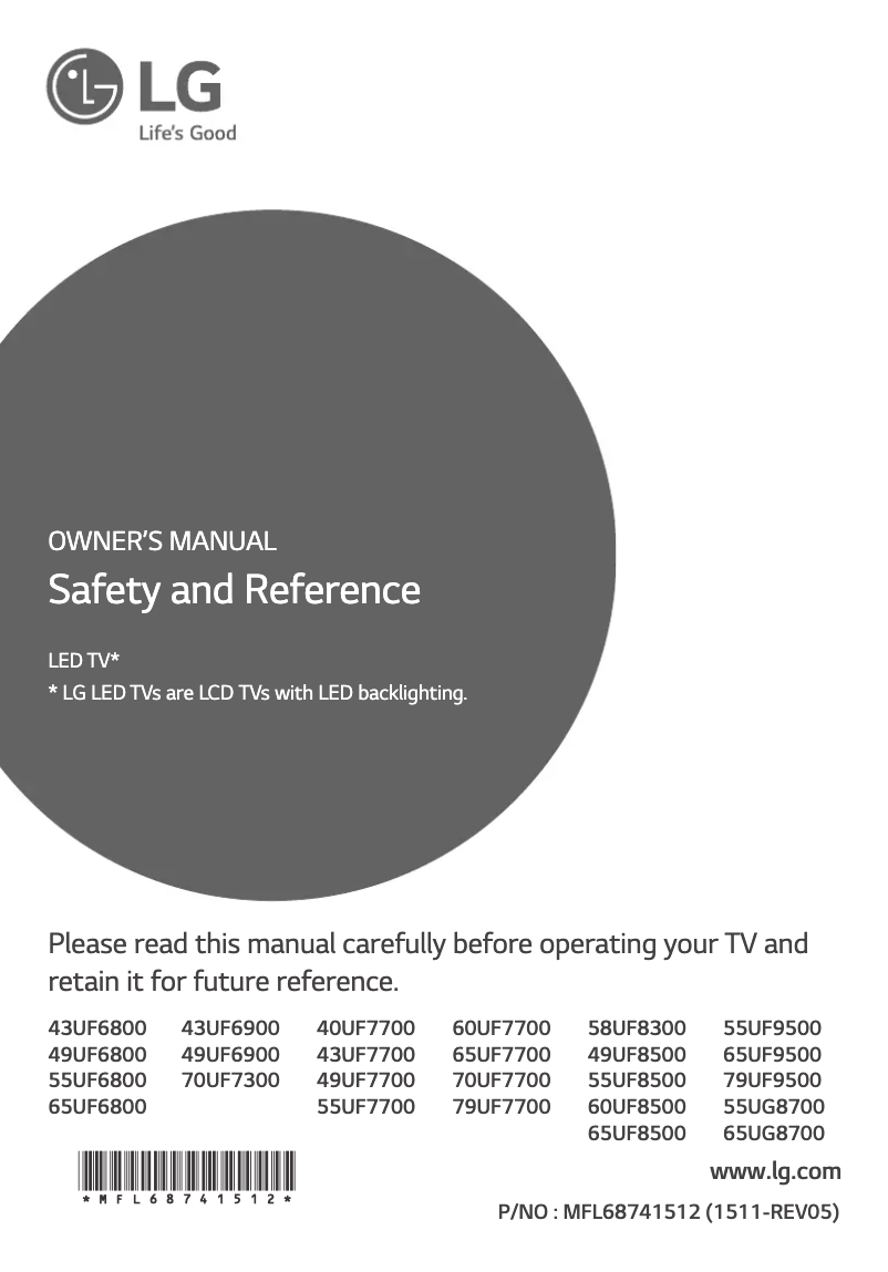 Imagen de la primera página del manual del dispositivo 65UF6800