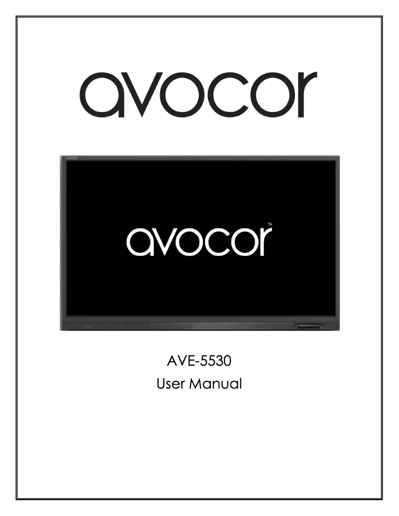 Page n°1 - Manuel utilisateur Avocor AVE-5530