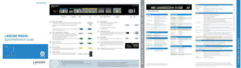 Page 1 de la notice Manuel utilisateur Lancom 1906VA