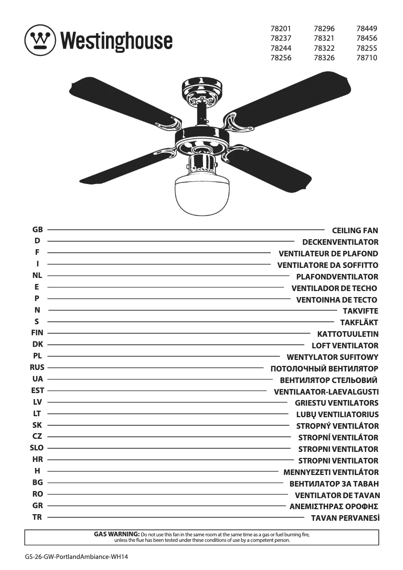 Page 1 de la notice Manuel utilisateur Westinghouse 78710