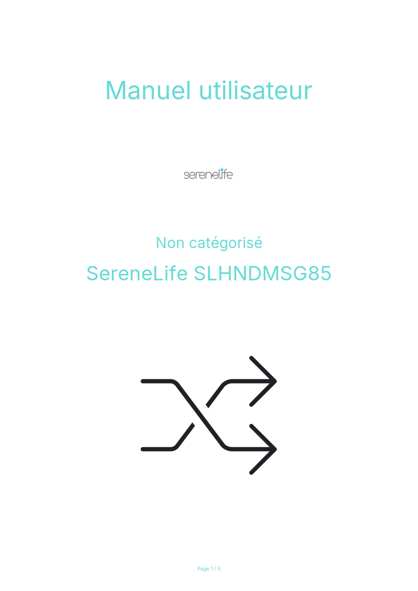 Page n°1 - Manuel utilisateur SereneLife SLHNDMSG85