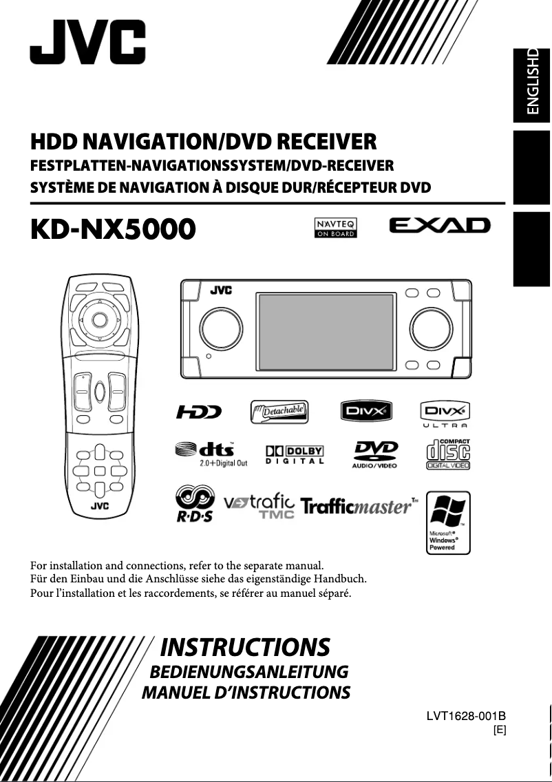 Page 1 de la notice Manuel utilisateur JVC KD-NX5000