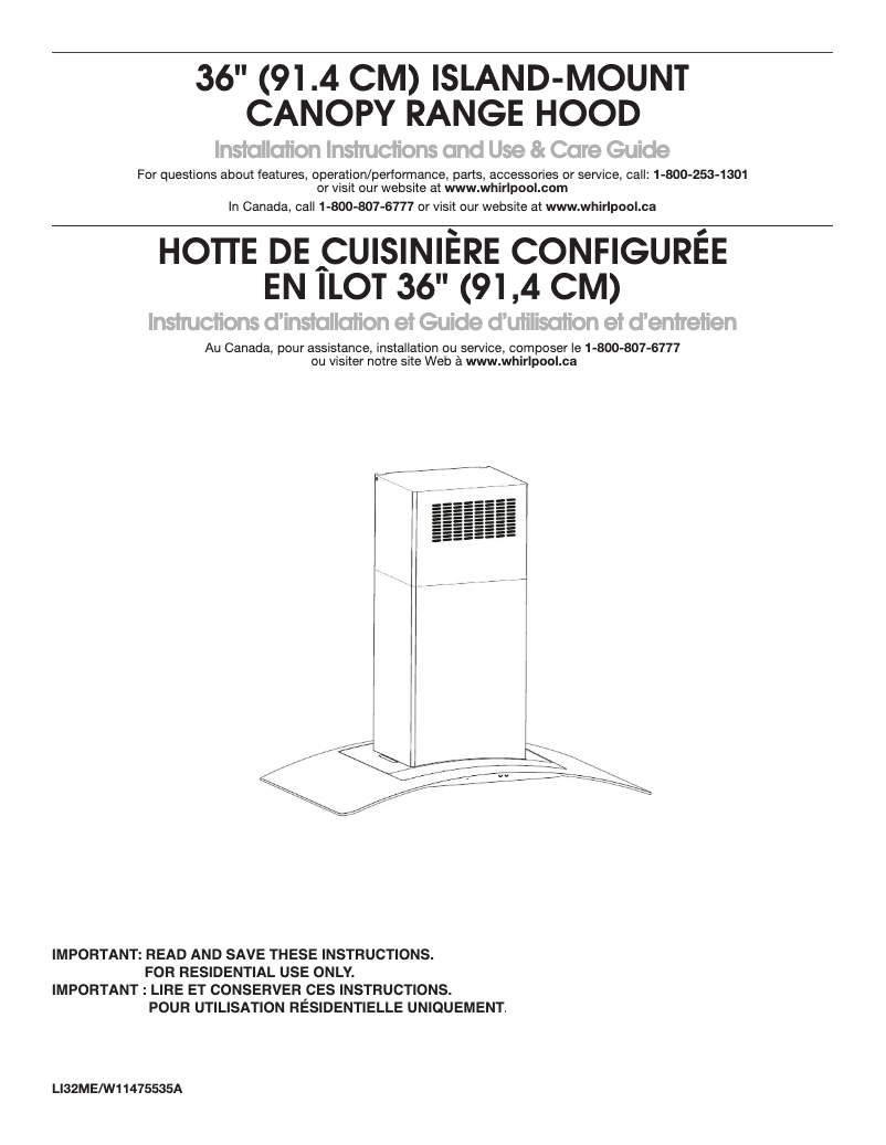 Page 1 de la notice Guide d'installation Whirlpool WVW75UC0DS