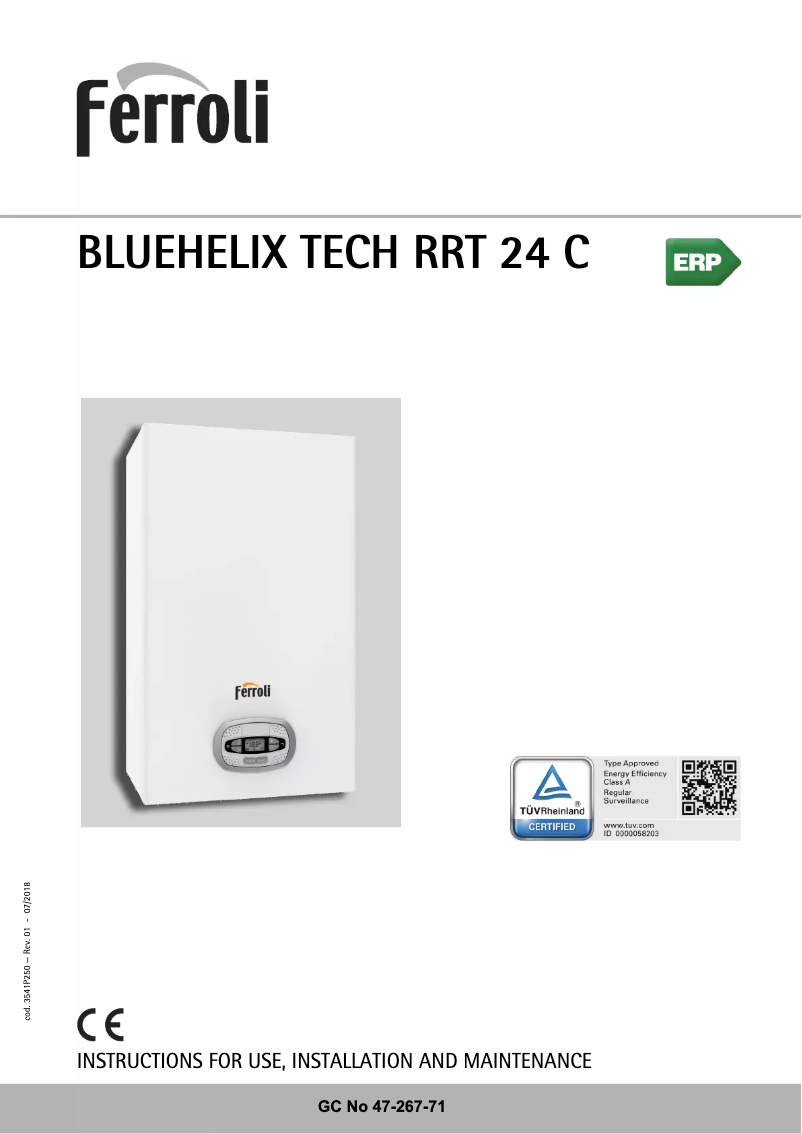 Image de la première page du manuel de l'appareil Bluehelix Tech RRT 24C
