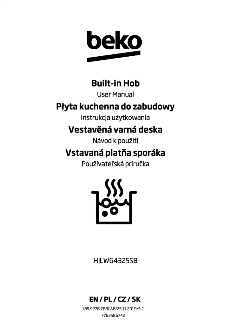 Page 1 de la notice Manuel utilisateur Beko HILW64325SB