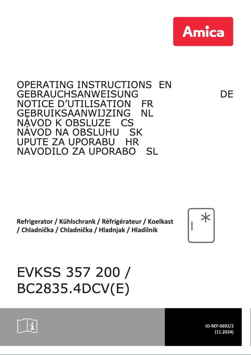 Page n°1 - Manuel utilisateur Amica EVKSS 357 200