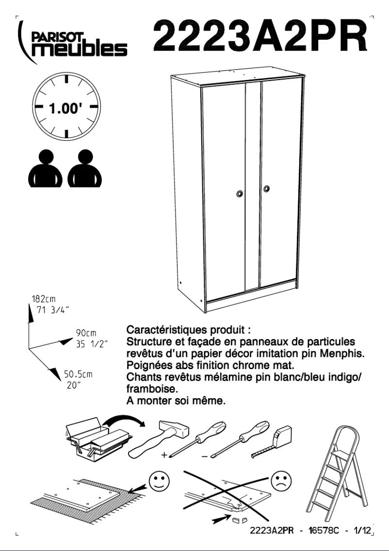 Page 1 de la notice Manuel utilisateur Parisot Smoozy 2223A2PR