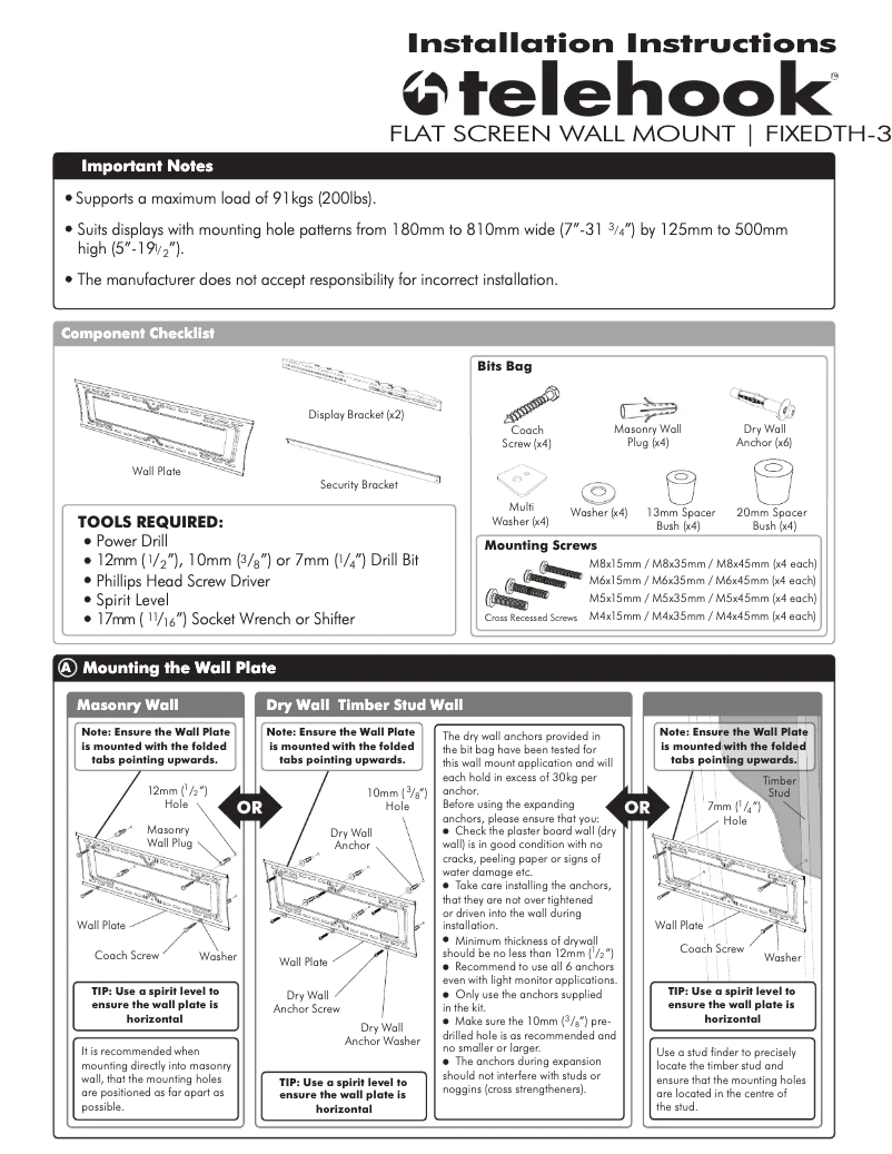 Page n°1 - Manuel utilisateur Atdec TH-3070-UF-TAA