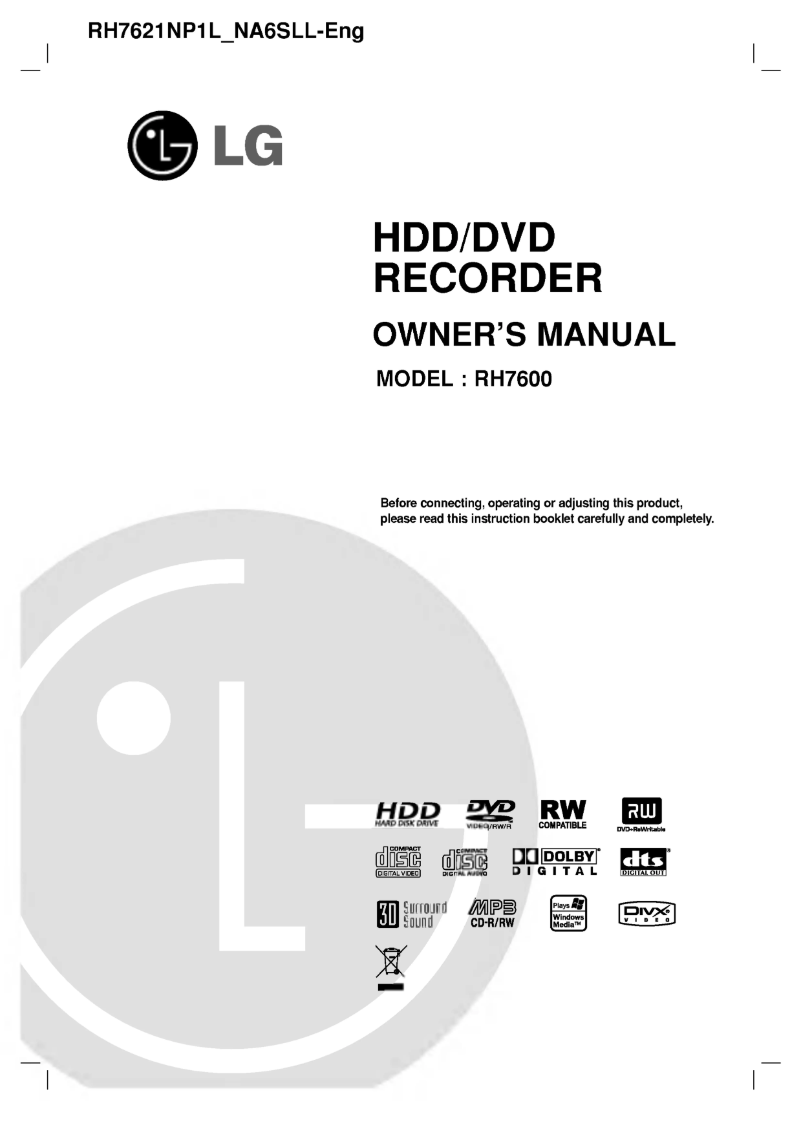 Image de la première page du manuel de l'appareil RH7621NP1L