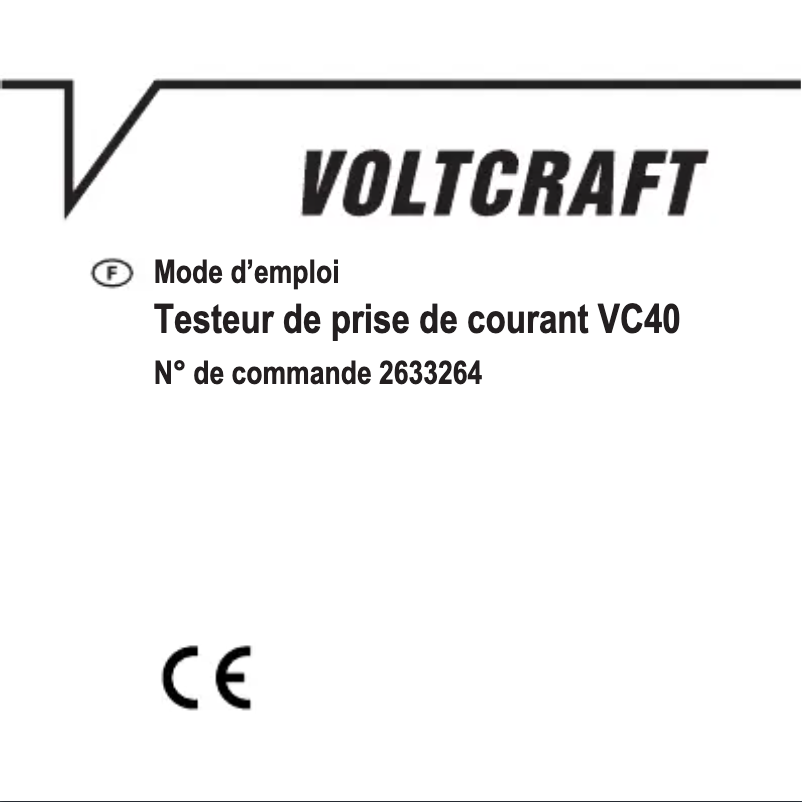 Page n°1 - Manuel utilisateur Voltcraft VC40