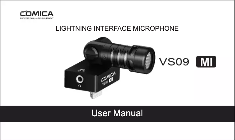 Page 1 de la notice Manuel utilisateur Comica CVM-VS09 MI