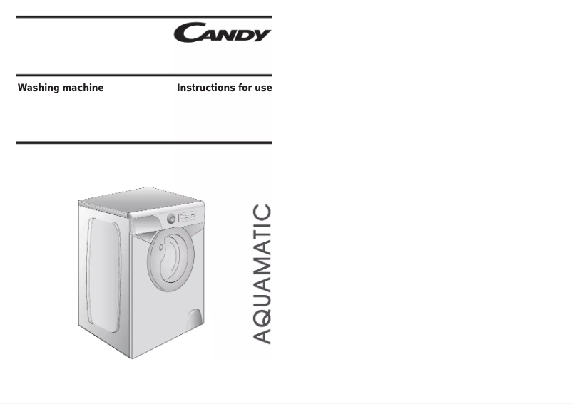 Page 1 de la notice Manuel utilisateur Candy AQUA 100F-80