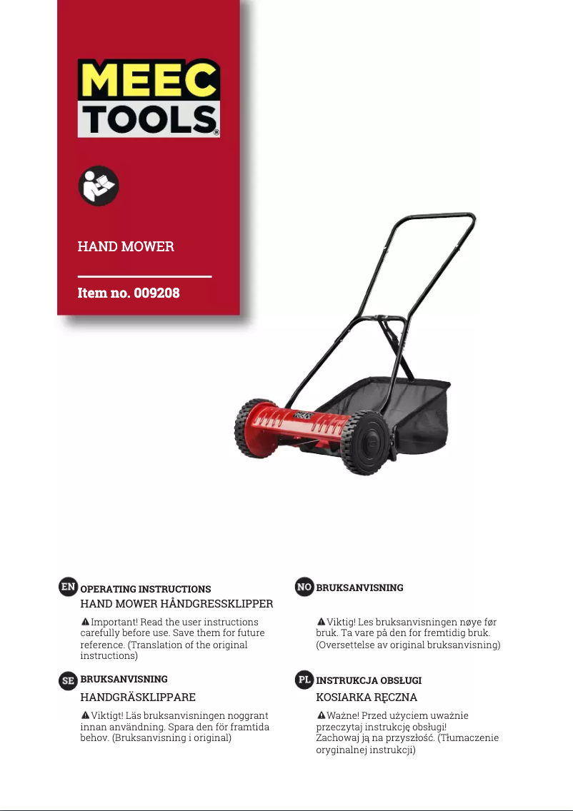 Page n°1 - Manuel utilisateur Meec Tools 009208