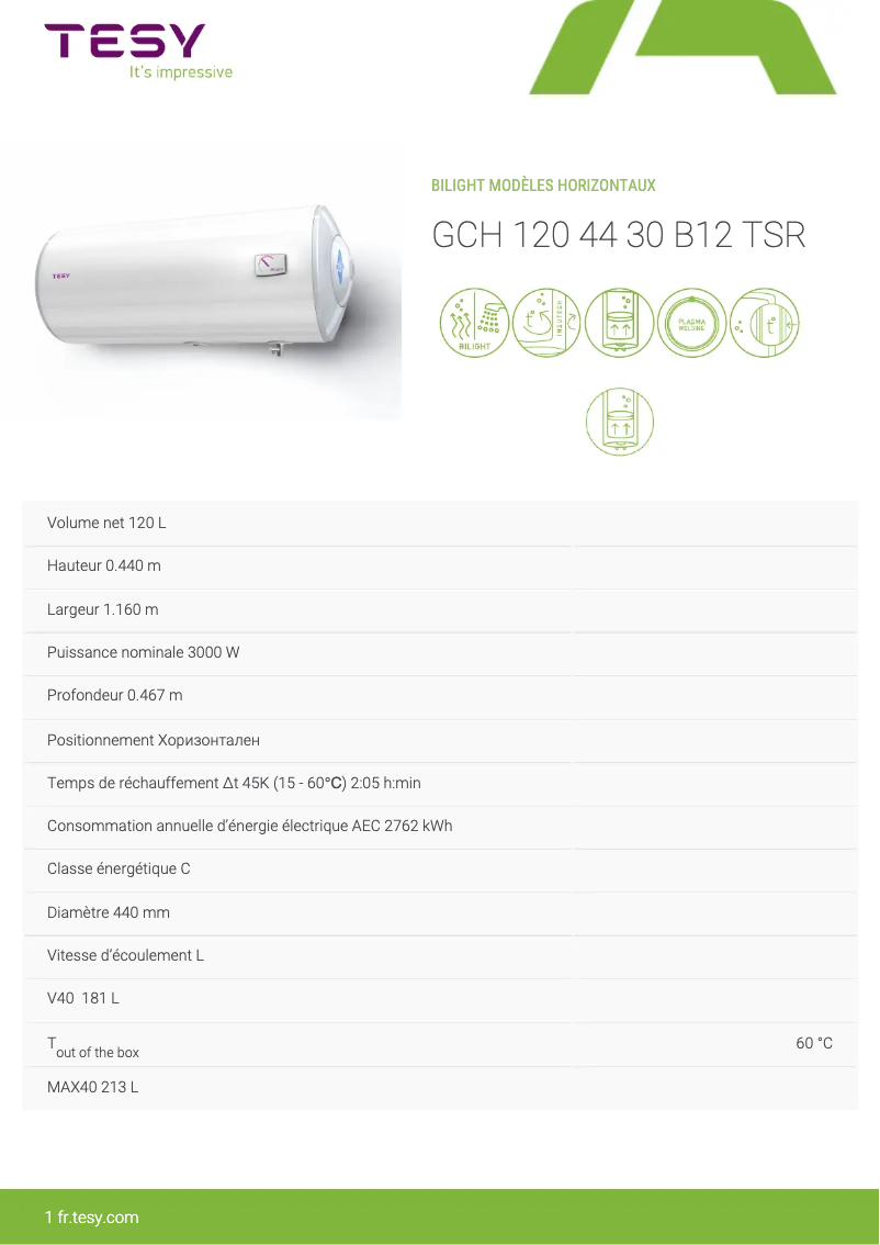 Image de la première page du manuel de l'appareil BiLight 120 H