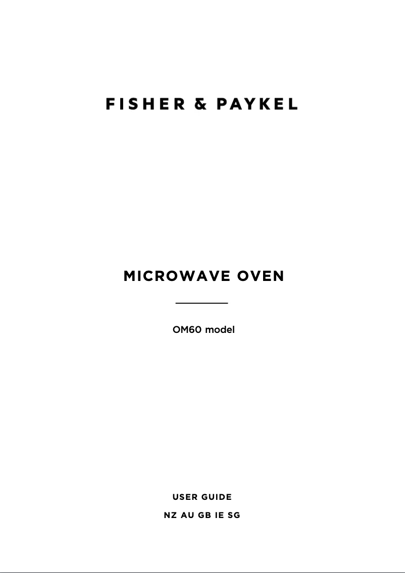 Page 1 de la notice Manuel utilisateur Fisher & Paykel OM60NDBB1