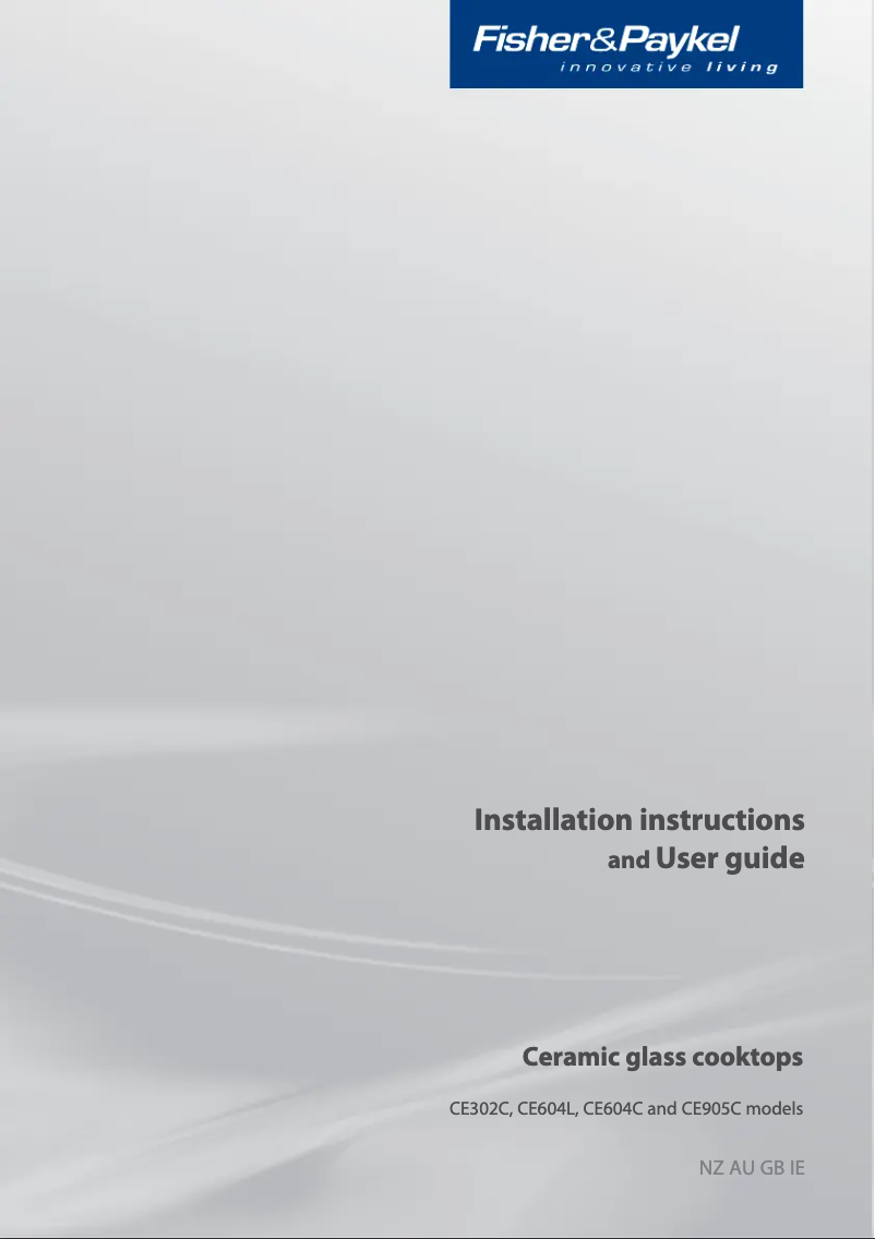 Page n°1 - Manuel utilisateur Fisher & Paykel CE604CBX1
