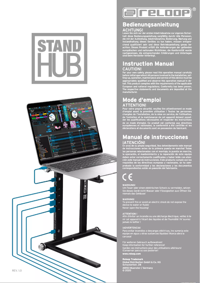 Page 1 de la notice Manuel utilisateur Reloop Stand Hub