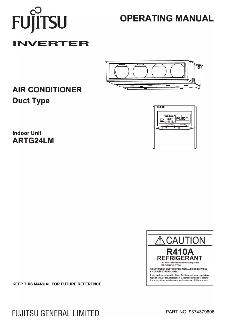Page 1 de la notice Manuel utilisateur Fujitsu ARTG24LMLC