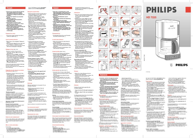 Page n°1 - Manuel utilisateur Philips Cafe Master HD7225