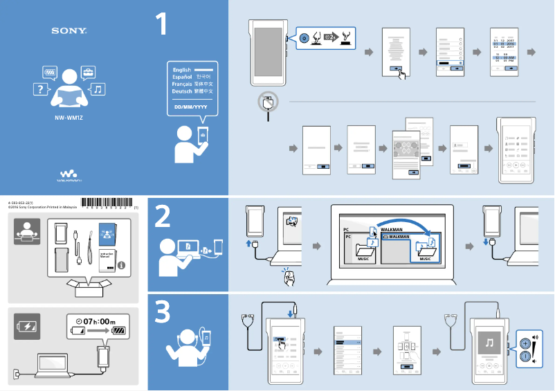 Page n°1 - Guide d'installation Sony Walkman NW-WM1Z