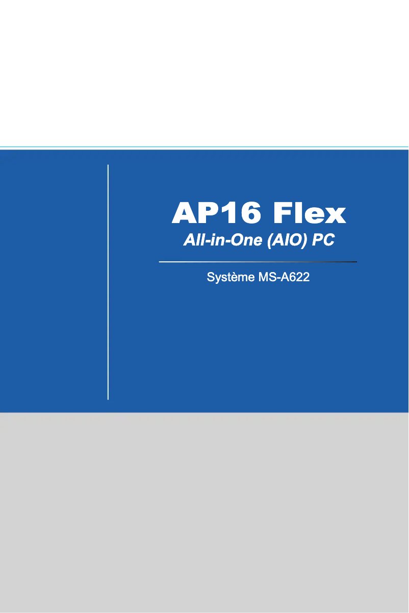Page 1 de la notice Manuel utilisateur MSI Wind Top AP16 Flex-SJ1904G32DX81MGMXH