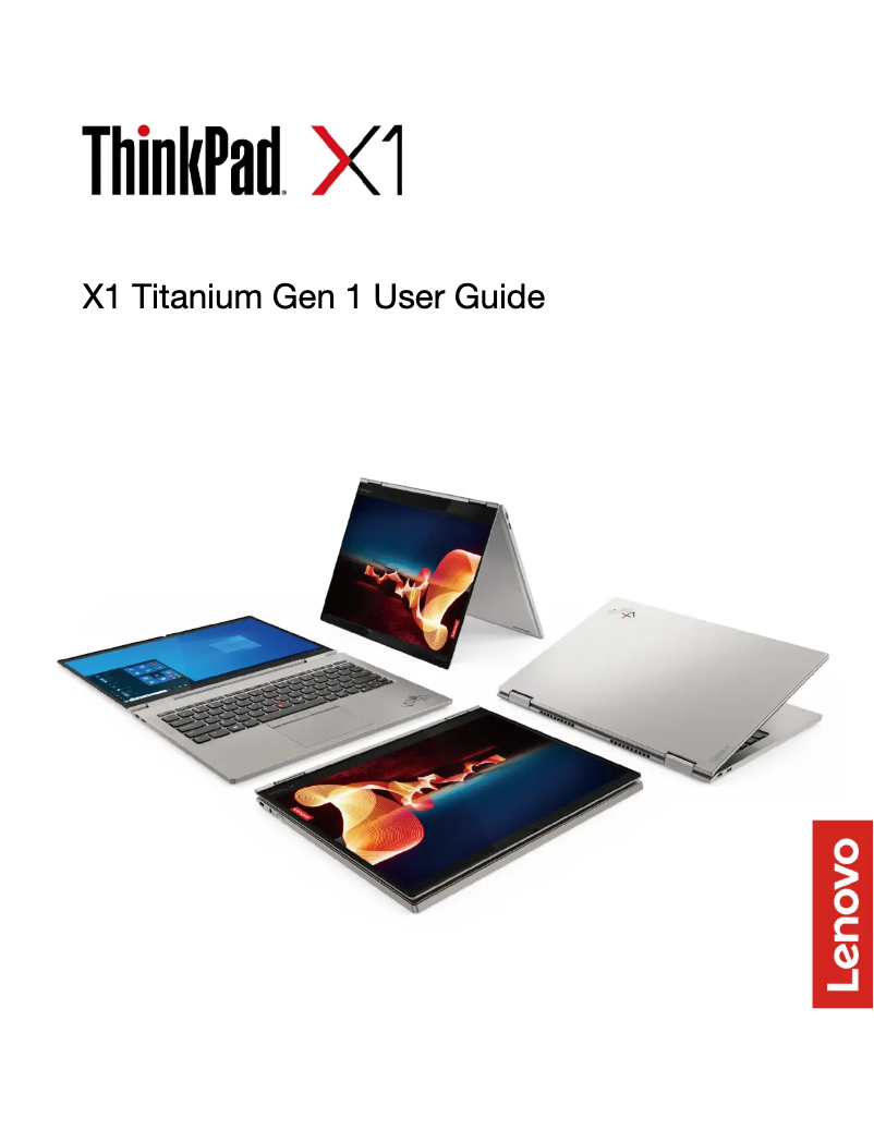 Page n°1 - Manuel utilisateur Lenovo Thinkpad X1 Titanium