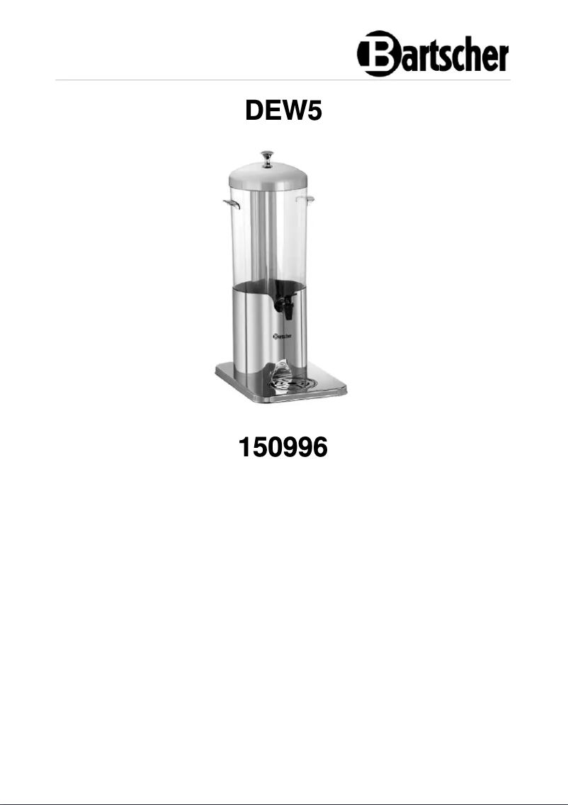 Página 1 del manual Manual de usuario Bartscher DEW5