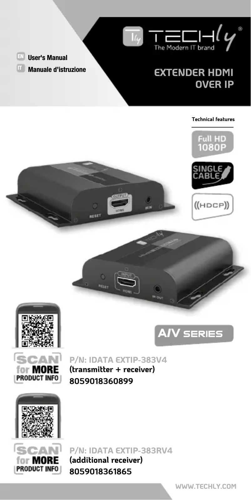 Page n°1 - Manuel utilisateur Techly IDATA EXTIP-383V4