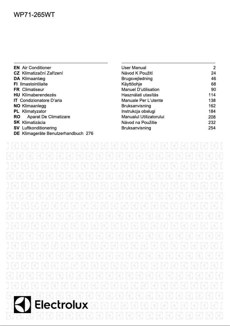 Page n°1 - Manuel utilisateur Electrolux WP71-265WT