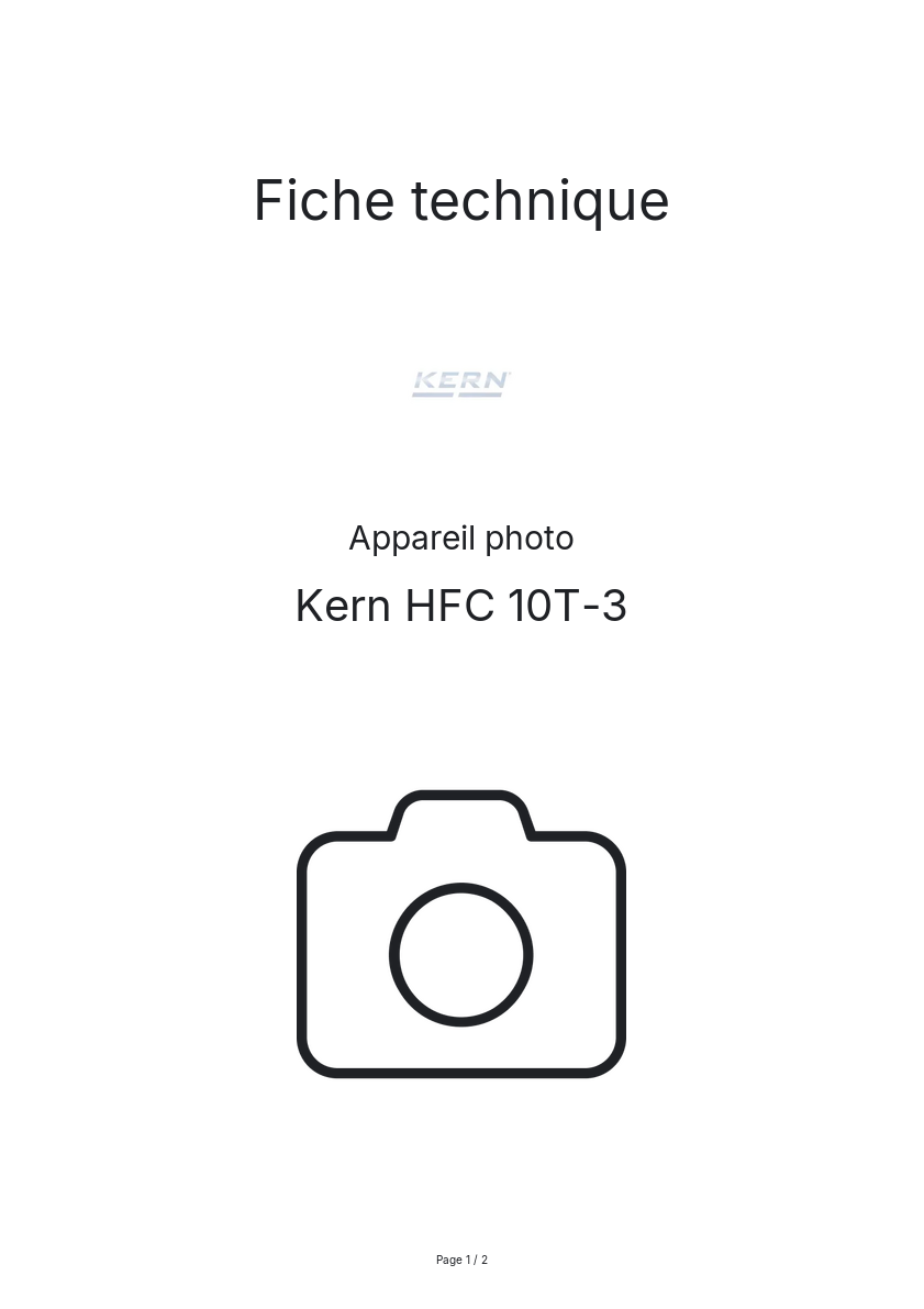 Page n°1 - Fiche technique Kern HFC 10T-3