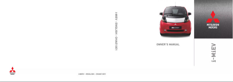 Image de la première page du manuel de l'appareil i-MiEV (2013)