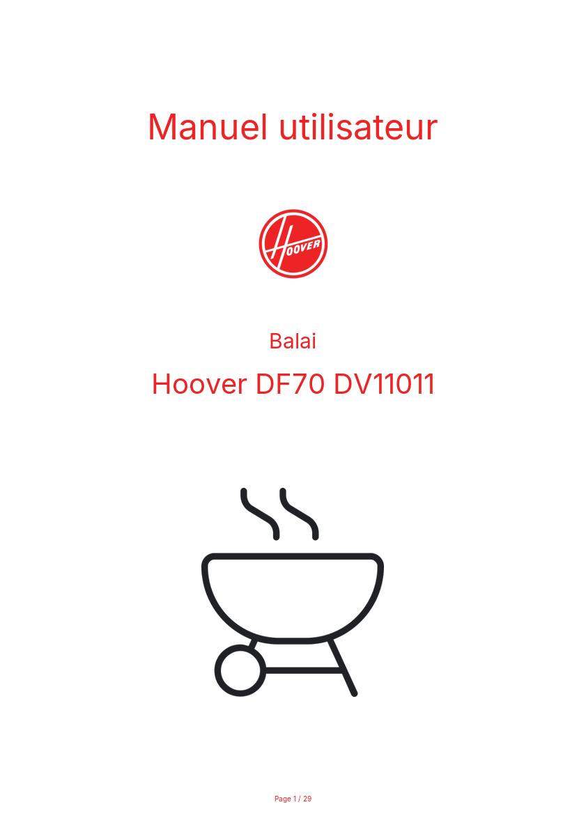 Image de la première page du manuel de l'appareil DF70 DV11011