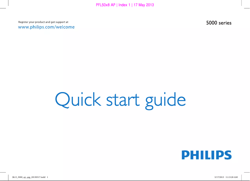 Page n°1 - Guide de démarrage rapide Philips 42PFL5008S