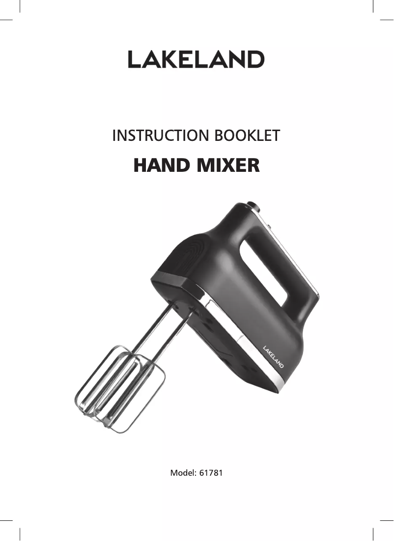 Page 1 de la notice Manuel utilisateur Lakeland 61781