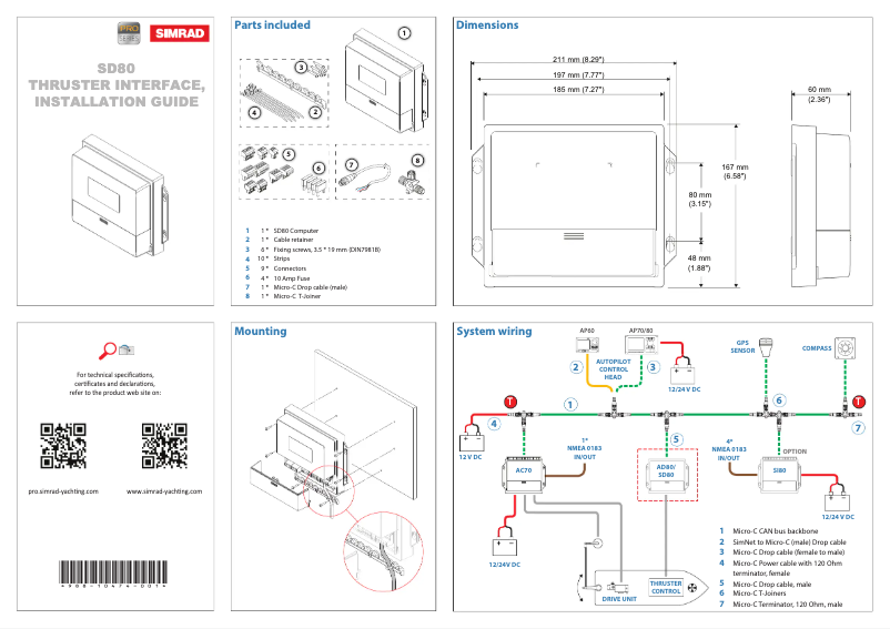 Page n°1 - Manuel utilisateur Simrad SD80