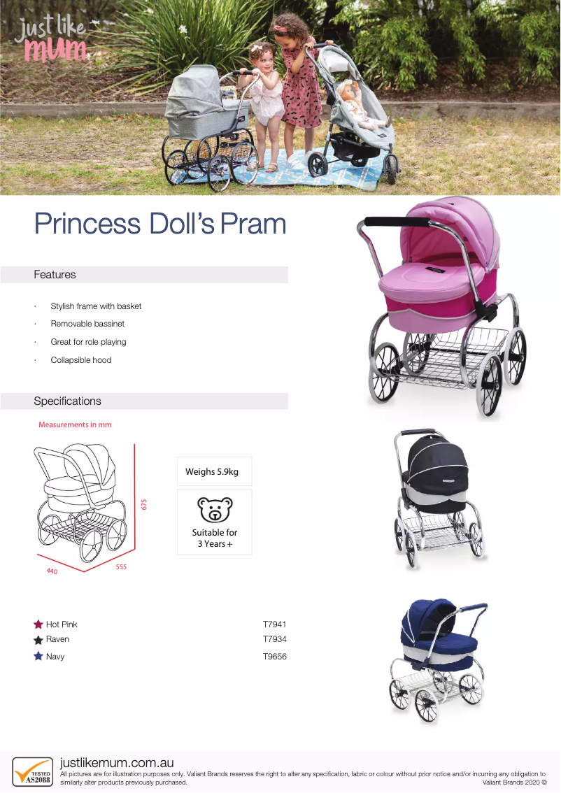 Image de la première page du manuel de l'appareil Princess Doll’s Pram