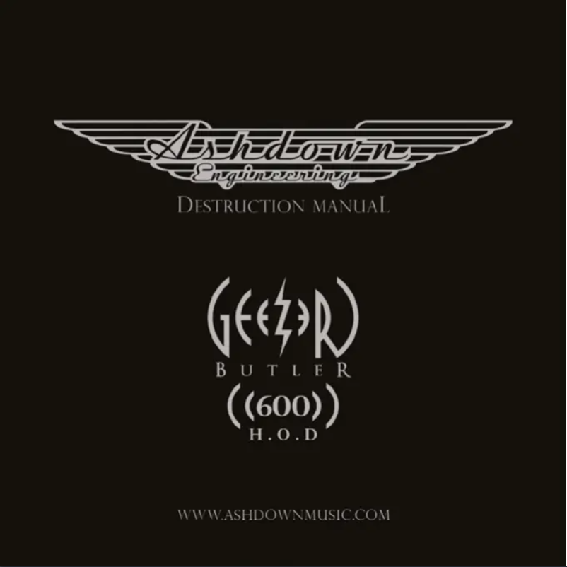 Page 1 de la notice Manuel utilisateur Ashdown Engineering HOD-600