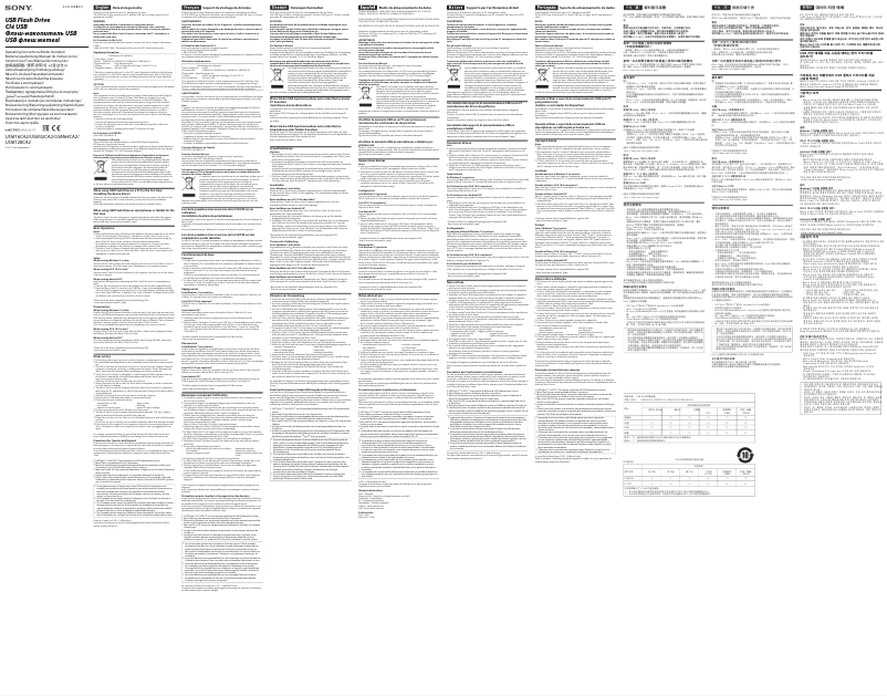 Page 1 de la notice Manuel utilisateur Sony USM128CA2