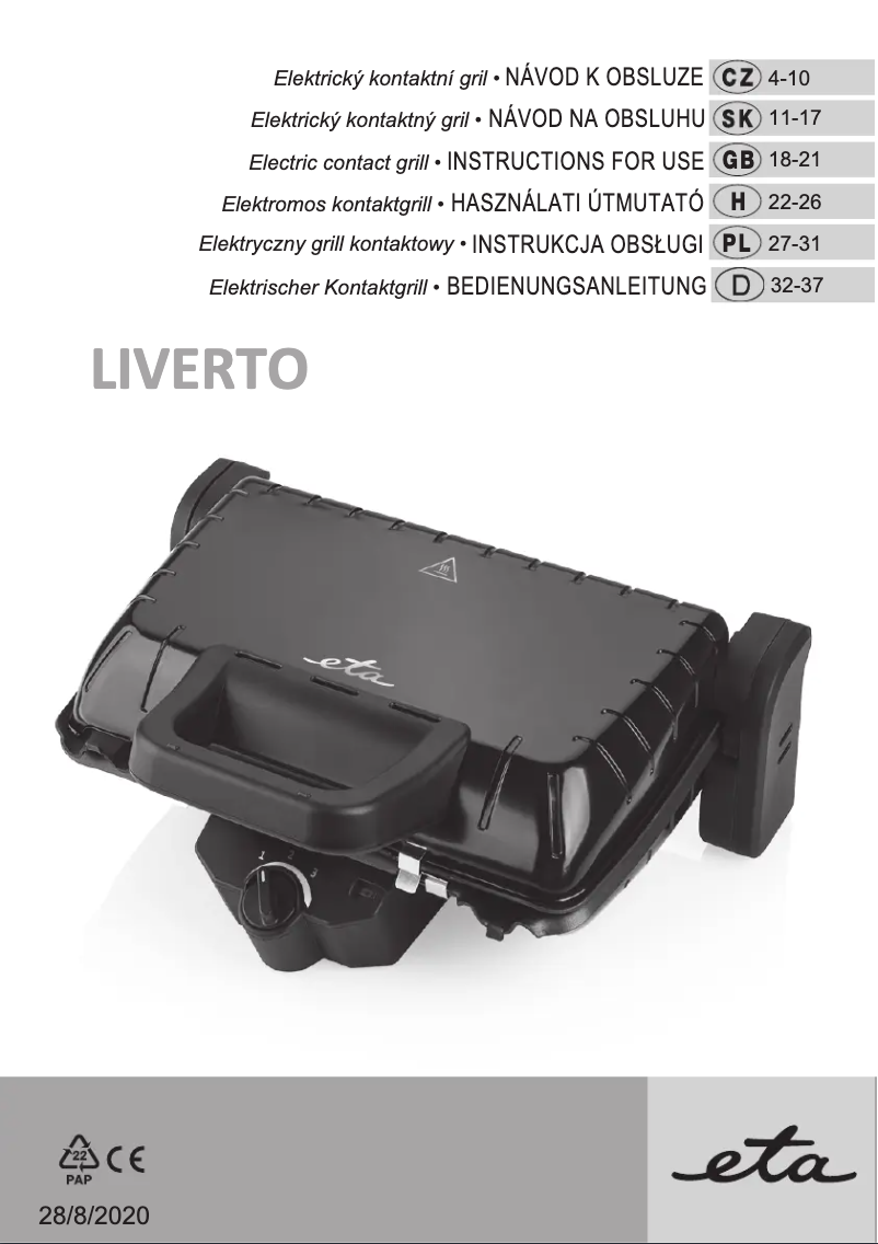 Page 1 de la notice Manuel utilisateur Eta Livero 4155 90000