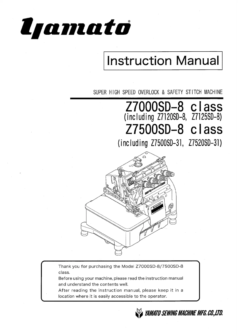 Page 1 de la notice Manuel utilisateur Yamato Z7000SD-8 class