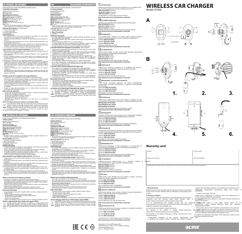 Page 1 de la notice Manuel utilisateur Acme CH304