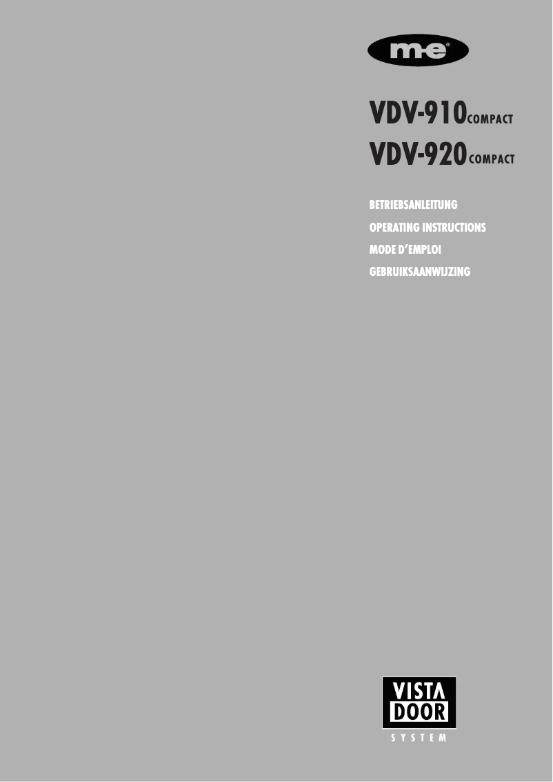 Image de la première page du manuel de l'appareil VDV-920