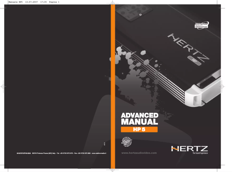 Page 1 de la notice Manuel utilisateur Hertz HP 5