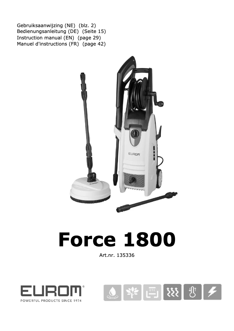 Image de la première page du manuel de l'appareil Force 1800